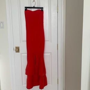 Prom dress, worn once, mermaid end, strapless.